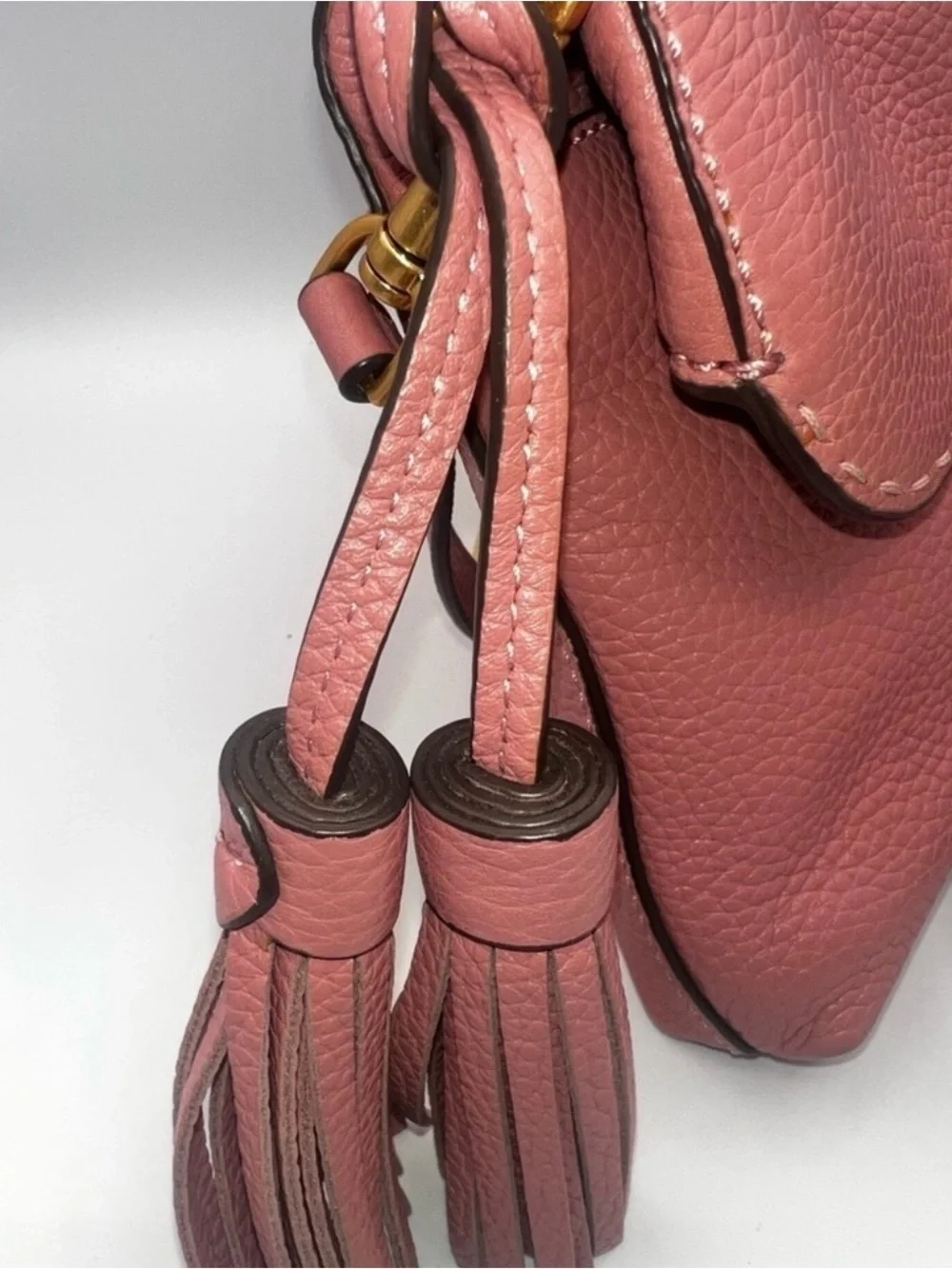Tory Burch McGraw Fold-Over Crossbody in the shade Pink Magnolia
